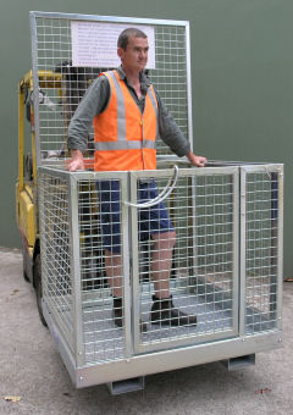 Forklift Safety Cage with Mesh Sides