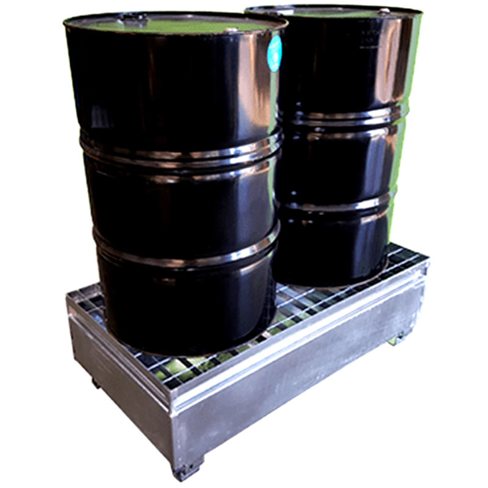 Picture of 2 Drum Bund - Galvanised Metal for 2 x 205 Litre