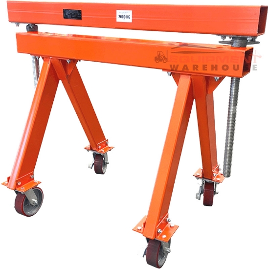 Picture of Heavy Duty Steel Trestle Rated 2000kg 1200mm Adjustable to 1500mm Height with Castors